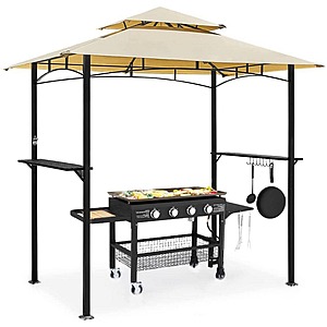 8 ft. x 5 ft. Beige Outdoor Patio Grill Gazebo $118