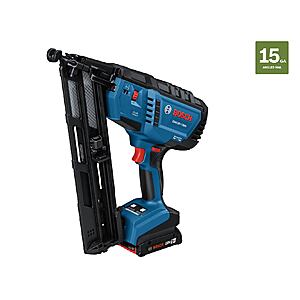 Bosch 18V Brushless 2-1/2-in 15 -Gauge Cordless Finish Nailer one_size + Free Bosch 18v 4.0 ah battery and Charger $199