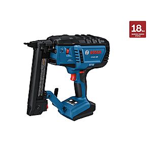Bosch 18V Brushless 18 -Gauge 3/8-in Narrow Crown Finish Cordless Stapler + Free Bosch 18v 4.0 ah Battery And Charger $199
