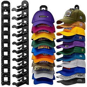 2-Pack Wall-Mounted Baseball Cap Hat Rack Organizer $4.99 + Free Shipping w/ Prime or on $35+