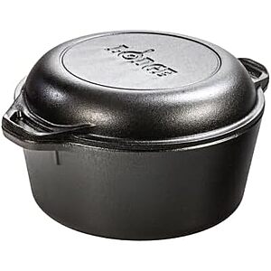 [Resale, AC] $43.30 | 5-Qt Lodge Cast Iron Double Dutch Oven (Used - Like New) at Amazon