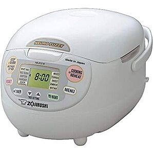 $172.76* | 10-Cup Zojirushi Neuro Fuzzy Rice Cooker & Warmer (NS-ZCC18, White) at Amazon