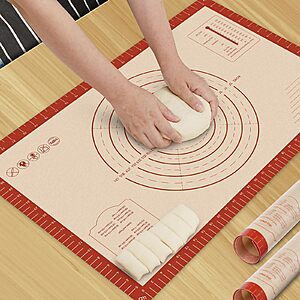 26" x 16" Hotec Non Stick Silicone Baking Mat w/ Measurements (Red) $4.99 + Free Shipping w/ Prime or on $35+