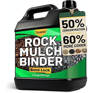 Teexpert Rock Glue for Landscaping: 170OZ Water-Based Formula Mulch Binder for Rocks & Mulch Gravel Pebbles $18