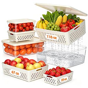 4-Pack JSCARES Plastic Fruit Storage Container Sets (White) $12.49 + Free Shipping w/ Prime or on $35+
