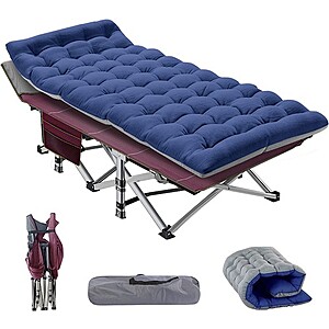 NAIZEA Camping Cot for Adults Heavy-Duty Comfortable Military Mattress Cot & Bag $57.99