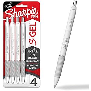 [SnS] $4.63* | 4-ct Sharpie S-Gel Gel Pens Medium Point (Black Ink) at Amazon