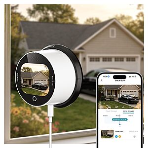 SOLIOM 5MP Window Camera with LCD Touchscreen, 24/7 Recording, Anti-Glare Color Night Vision $29.5