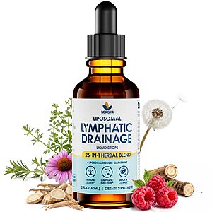 2 Fl Oz Lymphatic Drainage Drops, 26-in-1 Lymph System Support, Alcohol-Free, Vegan $9.99