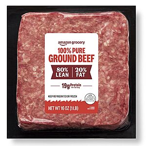 Amazon Grocery, Ground Beef, 80% Lean/20% Fat, 1 lb $1.99
