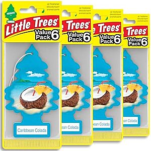$6.98 | 24-Count LITTLE TREES Car Air Freshener (Caribbean Colada) at Amazon
