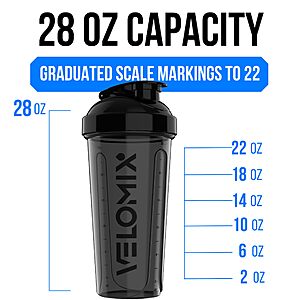 $10 AMAZON: VELOMIX 2 Pack 28oz Protein Shaker Bottle for Protein Mixes, Black/Transparant + more