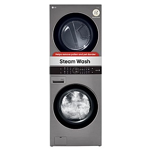 LG WashTower Stacked Smart Laundry Center w/ 4.5 Cu.Ft. Front Load Washer & 7.4 Cu.Ft. Electric Dryer (Graphite Steel) $1649 + Free Delivery
