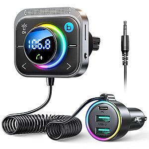 [Prime] JOYROOM Bluetooth 6.0 FM Transmitter & AUX Car Adapter w/ 96W Fast Charging $12.39 + Free Shipping