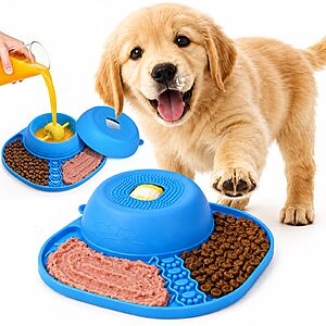 Amazon – 2-in-1 Dog Licking Bowl w/ Rolling Ball - $9.34–$15.39 w/ Code