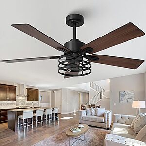 Amazon – Vaczon 52" Farmhouse Ceiling Fan w/ Light - $39.98 w/ Code
