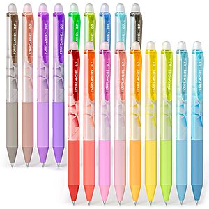 Four Candies 0.7mm Retractable Erasable Gel Pens (Multicolor): 12-Pack $7.19, 18-Pack 8.39, 24-pack $9.60 + Free Shipping w/ Prime or on $35+