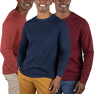 3-Pack: Men's Tailor Vintage Airotec Performance Stretch Waffle Crew Neck Shirts (Sm. Med. Lg.) $14.99 + FS