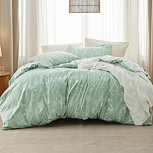 3-Piece Bedsure Queen Size Reversible Floral Comforter Set (Sage Green) $19.71 + Free Shipping w/ Prime or on $35+