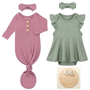 Amazon – 2-Pack Newborn Gown & Bodysuit Gift Set - $15.99 w/ Code