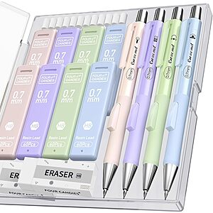4-Count Four Candies Mechanical Pencil Set w/ Case & 480 HB Lead Refills, 2 Erasers & 12 Eraser Refills (0.5mm or 0.7mm) $4.49 w/ S&S + Free Shipping w/ Prime or on $35+
