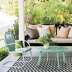 Grand Patio Round Steel Patio Coffee Table, Weather Resistant Outdoor Large Side Table, Mint Green… $25.99