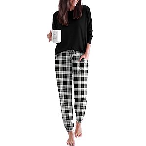Ekouaer Pajamas for Women Set 2 Piece Long Sleeve Pjs Casual Lounge Sets $11.99