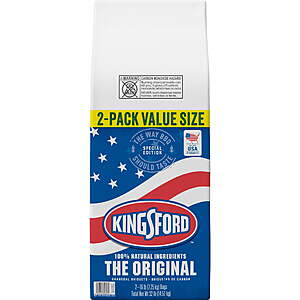 $17.76 get $1 WMT CASH FS WALMART+ or at $35/Pick Up Kingsford Original Charcoal Briquettes for Grilling, Flag Limited Edition, 16 lbs Bag (2 Pack)