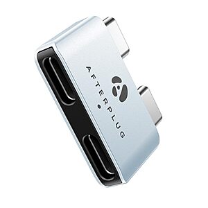 Afterplug Dual USB-C Pass-Through Adapter for MacBook (Sky Blue) $4.99 + Free Shipping w/ Prime or on $35+