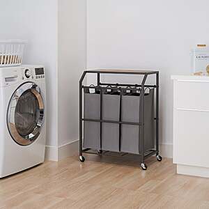 TRINITY 3-bag Laundry Cart with Flip-up Top $59.99 Free Shipping Costco.com