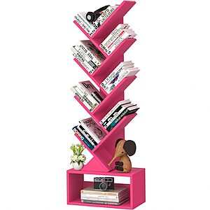 9-Tier 46" SHEEPAM Floor Standing wooden Tree Bookshelf $14.99 + Free Shipping w/ Prime or on $35+