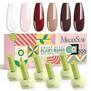 MelodySusie 6-Color Plant-Based Gel Nail Polish Sets (Various) $3.99 + Free Shipping w/ Prime or on $35+