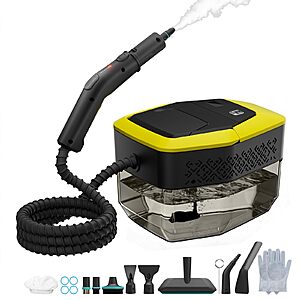 $32.19 Heapsion Steam Cleaner, Steamer for Cleaning with 15s Fast Heat-Up, 6 Adjustable Levels, 12-Piece Accessories, 1500W Portable Steam Cleaner