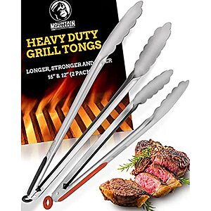 Mountain Grillers Grill Tongs for Cooking BBQ - 12 & 16" Set of 2 - $2.25