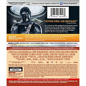 The Mandalorian And Grogu - UHD/BD Combo + Digital $24.77 Amazon.com