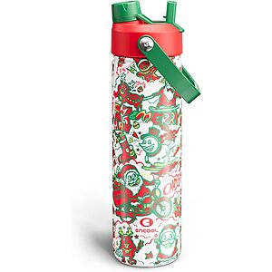 26-Oz ENCOOL Insulated Stainless Steel Water Bottle w/ Straw & Chug Lid (Santa Rider or Bright Holiday) $4.99 + Free Shipping w/ Prime or on $35+