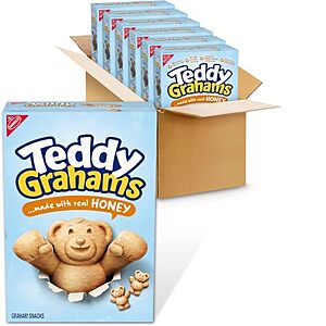 [SnS, AC] $12.61* | 6-Pack 10-Oz Teddy Grahams Honey Graham Snacks at Amazon