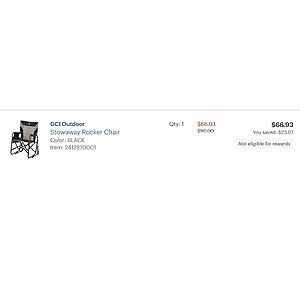 GCI Outdoor Stowaway Rocker Chair $67