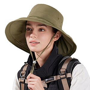 Facecozy Women's Wide Brim UPF 50+ Foldable Bucket Sun Hat w/ Ponytail Opening (Green) $4.94 + Free Shipping w/ Prime or on $35+