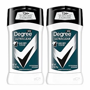 2-Pack 2.7-Oz Degree Men UltraClear Black+White Antiperspirant Deodorant $4 w/ S&S + Free Shipping w/ Prime or on $35+
