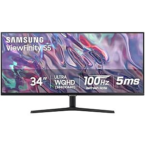 [Resale, AC] $129.27 | 34" Samsung ViewFinity S50GC Ultra-WQHD 100Hz 1440p AMD FreeSync HDR10 Monitor (Used - Like New) at Amazon