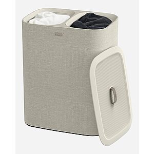 Joseph Joseph Tota 90 liter/23.8 gallon Laundry Hamper Separation Basket with lid, 2 Removable Washing Bags with Handles - Ecru $79.99