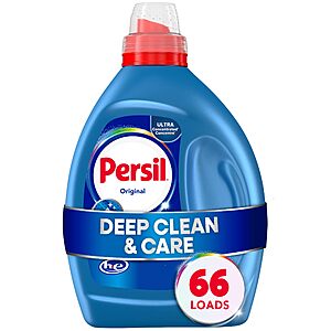 $35.80 or less S&S/Promo  4 x Persil Original Liquid Laundry Detergent, 66 Loads, 50 Fl Oz | Deep Clean & Care,
