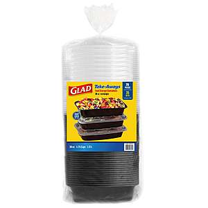 Glad Take-Aways Food Storage Containers with Lids, 38 oz Rectangle, 35-sets $18.49 free shipping Costco.com