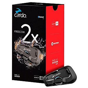 $178.47: Cardo Systems Freecom 2X Motorcycle Bluetooth Communication System Headset Intercom, 40mm Speakers (Single Pack)