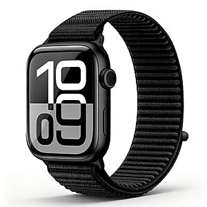 Zspoly Sport Nylon Stretchy Elastic Band Compatible w/ Apple Watch (Black, 49mm/46mm/45mm/44mm) $4.99 + Free Shipping w/ Prime or on $35+