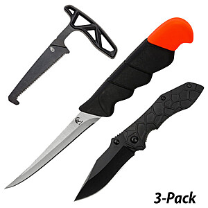 3-PACK Everyday Knife Pack (Hunting Saw, Folding Knife, Fillet Knife) $24 + Free Shipping