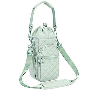 sportsnew 40oz Crossbody Water Bottle Bag for Gym Hiking, Quilt Green $10 AC + Free Shipping