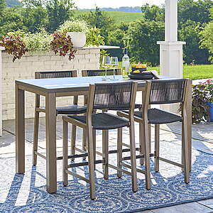 Better Homes & Gardens Tarren 5-Piece Outdoor High Dining Set, Black, $297, FS, Walmart