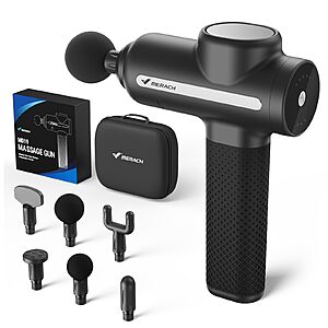 MERACH Massage Gun Deep Tissues Quiet Brushless Motor 6 Heads & 5 Speeds $15